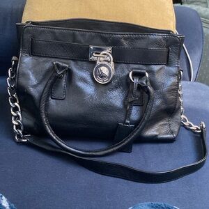 MICHAEL by Michael Kors Small Hamilton Satchel with Silver Trim Padlock and Key